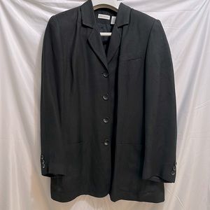 Black Ann Taylor Linen/Rayon Blazer